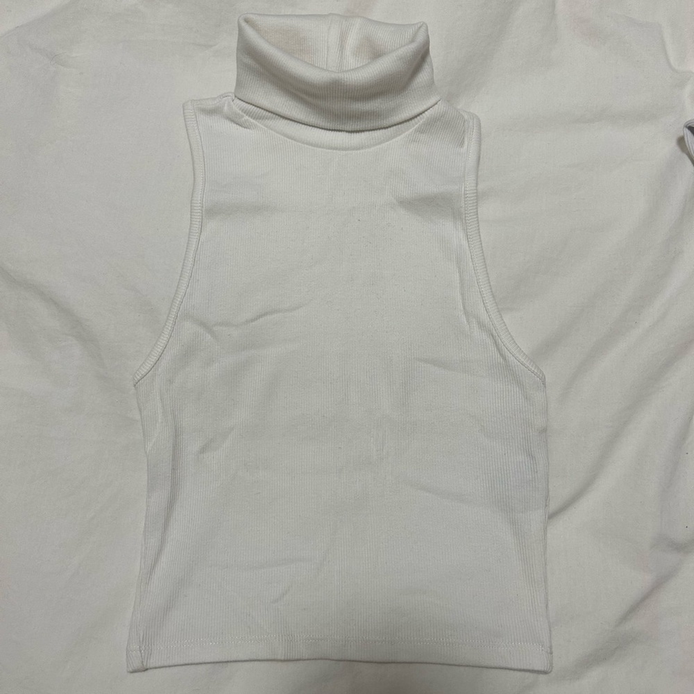 Turtleneck Ribbed Tank